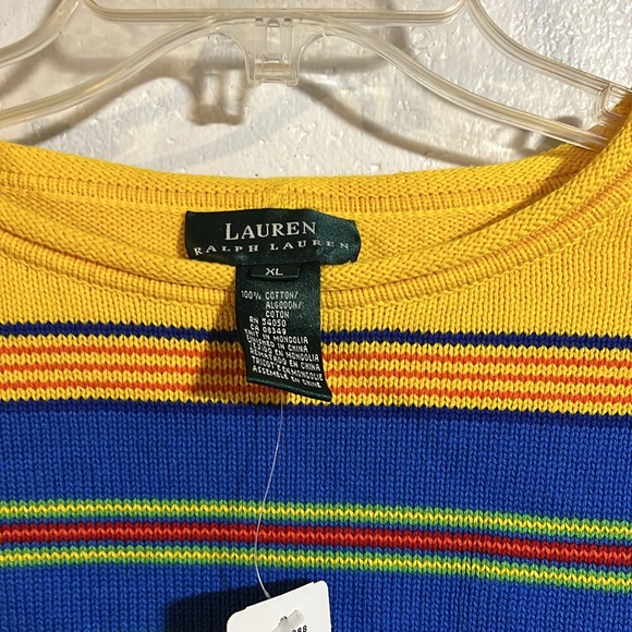 Lauren Ralph Lauren Colorful Sweater XL. PTP IS 23'. 100 COTTON. - Picture 2 of 5